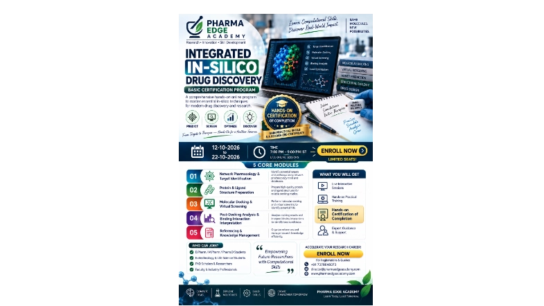 Integrated InSilico Drug Discovery Certification Program