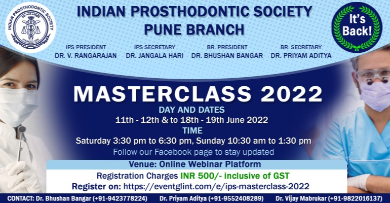 Online Masterclass 2022: how to handle Prosthodontics PG examination?? 
