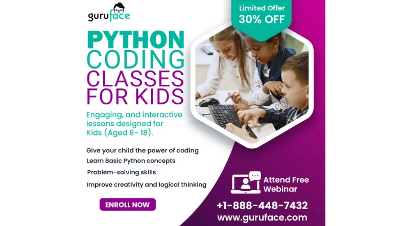 Python Coding Classes for Kids (Ages 8-18) - Get 30% Discount