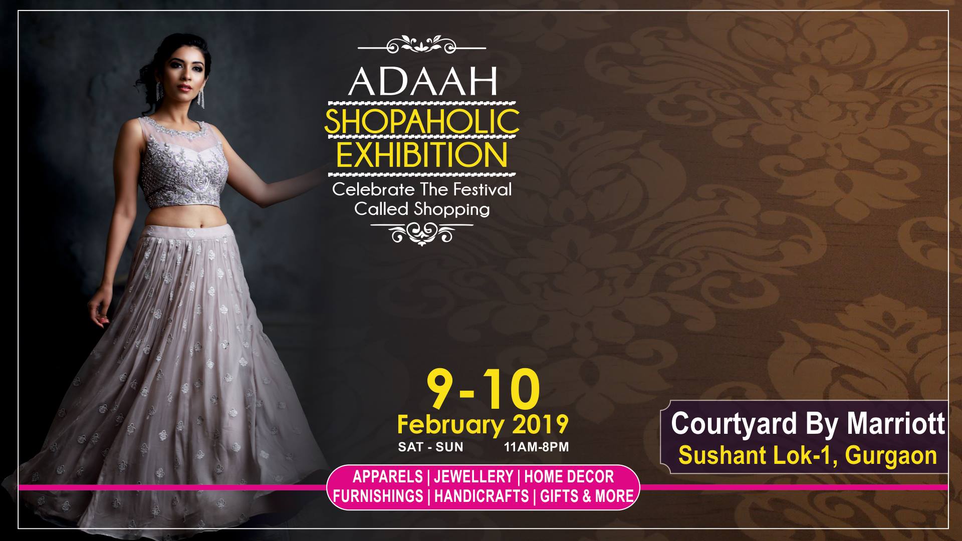 Adaah Shopaholic Exhibition 9-10 Feb at Courtyard Marriott, Ggn