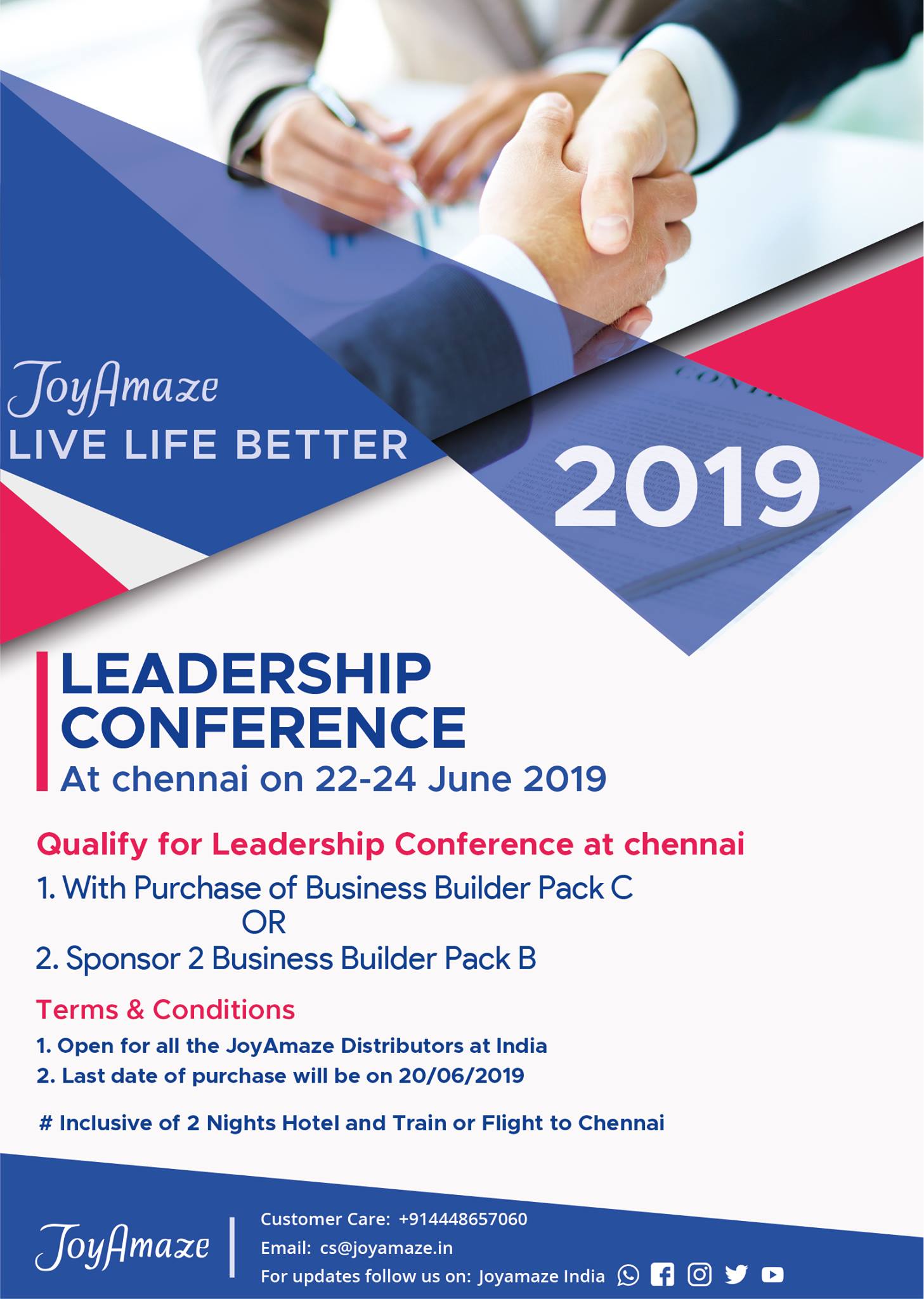 JoyAmaze Leadership Conference at Chennai 22 to 24 June 2019