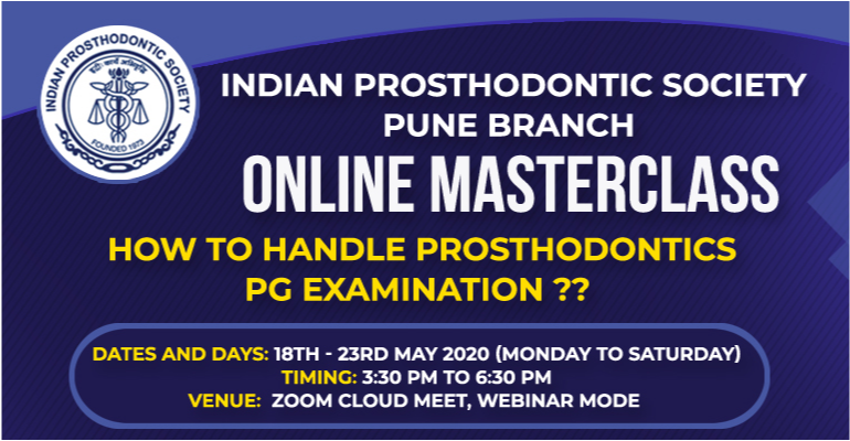 Online Masterclass: how to handle Prosthodontics PG examination?? 